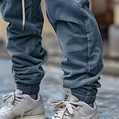 baratos Calças Cargo-Homens Calças Cargo Corredor Calças de Veludo Calças Calça casual Bolsos Cintura elástica Bolso multi Tecido Conforto Macio Comprimento total Ao ar livre Diário Para Noite Moda Roupa de rua Preto Azul