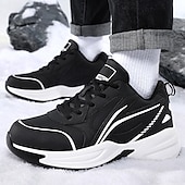 preiswerte Winter- und Schneestiefel-Schwarze Laufschuhe für Herren mit Fellfutter, warme Wintersportschuhe für Outdoor-Sport und Freizeit
