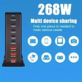 olcso USB-elosztók-268w-os asztali gan töltő 8 portos usb típusú c pd töltő gyorstöltés 3.0 usb típusú c gyorstöltő mobil usb töltő