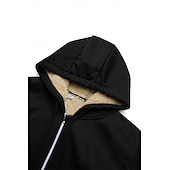 economico felpe in pile-Per uomo Felpa con cappuccio Felpa con cappuccio a zip intera Giacca con cappuccio Giacca in pile Nero Bianco Rosso Blu marino Blu Reale Con cappuccio Liscio Sportivo Giornaliero Per eventi Vintage