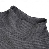 preiswerte T-Shirt mit Waffelstrick-Herren Waffelhemd Rollkragenhemd T-Shirt Langarmshirt Langarm Rollkragen Stehkragen Frühling &amp; Herbst Einfarbig Mode Designer Basic Wickeln Urlaub Straße Ausgehen Weiß Blau Marineblau Top T-Shirt für
