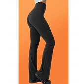 economico Pantaloni a zampa da donna-Per donna Ghette Casuale / sportivo Lunghezza intera A vita alta Tinta unica Traspirabilità Comodo Media elasticità Interni Nero Grigio Autunno Inverno magro