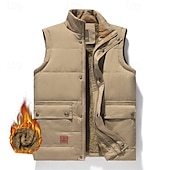 halpa Gilets-Miesten Tikattu liivi Päivittäin Vapaa-aika Syystalvi Tasku Polyesteri Mukava Yhtenäinen väri Vetoketju Stand-kaula-aukko Musta Khaki Armeijan vihreä Tumman sininen Liivi