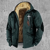 preiswerte Fleece-Sweatshirts-Herren Sweatjacke Kapuzenshirt mit durchgehendem Reißverschluss Fuzzy-Sherpa Fleecejacke Fleece-Hoodie Schwarz Armeegrün Blau Braun Khaki Mit Kapuze Graphic Reißverschluss Zip Tasche Sport &amp; Natur