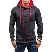 abordables sweats à capuche basiques pour hommes-Homme Sweat à capuche zippé Sweat à capuche en molleton Noir Blanche Vin Chameau Gris foncé Capuche Bloc de couleur Fermez Patchwork Sport &amp; Loisir du quotidien Vacances Polyester Vêtement de rue