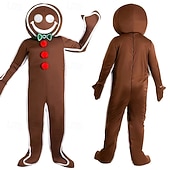 tanie Kostiumy dla dorosłych-Piernikowy ludzik Kombinezon Kostiumy cosplay Body Męskie Damskie Święta Kostium cosplay Dla dorosłych Święta Wigilia Święta Impreza Kostium
