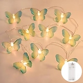 abordables Guirlandes lumineuses à piles-Guirlande lumineuse papillon, 1,5 m/3 m, 10/20 LED, alimentée par batterie, pour Noël en intérieur&amp;amp;décoration extérieure