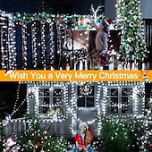 abordables Guirlandes lumineuses à brancher-Guirlande lumineuse de Noël 100 m 1000 LED, guirlande lumineuse en fil de cuir étanche avec télécommande, basse tension, parfaite pour la décoration extérieure et intérieure de Noël