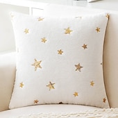 baratos Capa de almofada de férias-capas de almofada de veludo decorativas estrela 1pc macio quadrado almofada fronha para quarto sala de estar sofá cadeira