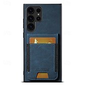 זול מארז סמסונג-טלפון מגן עבור S24 Ultra S23 Ultra Plus S22 Plus Ultra S25 Ultra כיסוי אחורי עם מעמד חריץ לכרטיס עמיד בזעזועים רטרו TPU PC עור PU