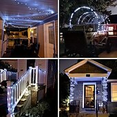 cheap Solar String Lights-50M-500Leds/100M-1000Leds Outdoor High Brightness Copper Wire Light String Large Solar Panel Courtyard Eaves Christmas Trees Balconies Fences Holy Festival Atmosphere Decorative Light String