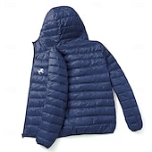 baratos jaquetas e casacos gráficos masculinos-Homens Gráfico Animal Cavalo Baixa Casaco puffer Prova-de-Água Á Prova-de-Chuva Impermeável Casual Diário Feriado Para Noite Imprimir Outono Inverno Com Capuz Manga Longa Azul Marinha