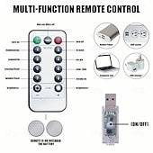 Χαμηλού Κόστους Τροφοδότηση με USB-3x3M Ευέλικτα Φωτιστικά Κουρτίνας LED 300 LEDs Φωτιστικά Σχοινιού LED με 13-Κλειδί Τηλεχειριστήριο USB Τροφοδοτούμενα Χαμηλής Τάσης Ζεστό Λευκό  RGB Ασφαλή για Διακόσμηση Δωματίου  Κουρτίνας