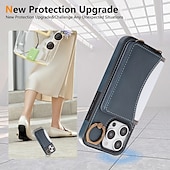 levne Pouzdra pro iPhone-telefon Carcasă Pro iPhone 16 Pro Max Plus iPhone 15 Pro Max Plus iPhone 14 13 12 11 Pro Max Plus iPhone 14 Pro Max iPhone 13 12 11 Pro Max Zadní kryt se stojánkem s poutkem na zápěstí Slot pro kartu