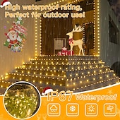 abordables Guirlandes lumineuses à brancher-Guirlande lumineuse de Noël 100 m 1000 LED, guirlande lumineuse en fil de cuir étanche avec télécommande, basse tension, parfaite pour la décoration extérieure et intérieure de Noël