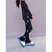 baratos Abbigliamento da Allenamento di Pattinaggio Artistico-Figure Skating Fleece Jacket Figure Skating Pants Figure Skating Jacket with Pants Women's Girls' Ice Skating Jacket Tights Outfits Black Patchwork Spandex Stretchy Training Practice Professional