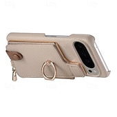 cheap Other Phone Case-Phone Case For Pixel 9 Pro Pixel 9 Pro XL Pixel 8 Pro Pixel 8 Pixel 7 Pixel 7 Pro Pixel 6 Pixel 6 Pro Back Cover with Stand Holder Ring Holder Zipper Retro TPU PU Leather