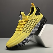 baratos Ténis para Homem-tênis esportivos respiráveis verde neon masculino – tênis de corrida de malha leve com sola acolchoada