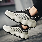 economico Sneakers da uomo-scarpe da ginnastica da uomo futuristiche con suola spessa in bianco e nero - scarpe sportive leggere e traspiranti per abbigliamento casual o da corsa