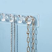 abordables Coffrets à bijoux et rangements pour produits de beauté-Présentoir à collier en acrylique avec un design élégant en forme de diamant, présentoir à bijoux durable pour colliers, chaînes &amp;pendentifs, parfaits pour les vitrines, les magasins et l&#039;organisation