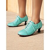 cheap 1950s-Women&#039;s Vintage Oxford Lace-Up Shoes - Retro Style Kitten Heel Brogue Design, Perfect for Office Wear and Classic Outfits