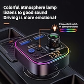 levne Nabíječky do auta-bezdrátový bluetooth adaptér do auta bluetooth 5,3 fm vysílač aux rádiový přijímač mp3 přehrávač handsfree volání typ-c usb nabíječka do auta
