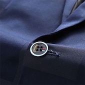 cheap Men's Classic Blazers-Men's Blazer Business Cocktail Party Wedding Party Fashion Casual Spring &amp;  Fall Polyester Jacquard Pocket Buttons Comfortable Single Breasted Blazer Black Burgundy Dark Navy