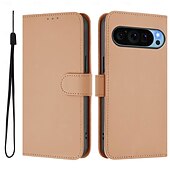 זול תיק טלפון אחר-טלפון מגן עבור Pixel 9 Pro Pixel 9 Pro XL Pixel 8 Pro Pixel 8 פיקסל 9 Pixel 7 Pixel 7 Pro Pixel 6 Pixel 6 Pro כיסוי הפוך עם מעמד עם רצועת יד חריץ לכרטיס רטרו TPU עור PU