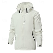 voordelige Fleece &amp; 3-in-1 Jassen-Voor heren Regenjack Buiten waterdicht Winddicht Wandeloutfits Wandelkleding Lente Herfst Windjacks Effen Kleur Donker Grijs Zwart Wit