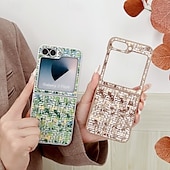 Недорогие Чехлы для Samsung-телефон Кейс для Назначение Z-флип 7 Z-флип 6 Z Flip 5 Z Flip 4 Кейс на заднюю панель Защита от удара Ретро текстильный ТПУ