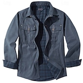abordables Camisas de trabajo para hombre-Hombre Chaqueta Cortavientos Al aire libre Resistente al Viento Cómodo Trajes de senderismo Ropa de senderismo Primavera Otoño Chaqueta Paravientos Color sólido Negro Azul Marrón
