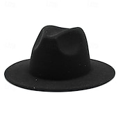 voordelige Fedora-hoed-Voor heren Kentucky Derby-hoed Zonnehoed Cowboyhoed Fedora Trilby-hoed Zwart Geel Polyesteri Vintagestijl Modieus 18de eeuw staat Texas Dagelijks Thema feest Effen / effen kleur Zonbescherming Cosplay