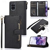Недорогие Чехлы для Samsung-телефон Кейс для Назначение S21 FE S21 S21 Ультра Плюс A72 S20 Plus S20 Ультра S20 A12 A32 A52 Кейс на заднюю панель со стендом с ремешком на запястье Разъем для карты Ретро ТПУ Кожа PU