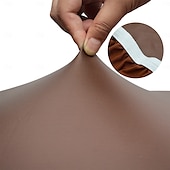 ieftine husa de scaun-husa scaun de sufragerie impermeabila husa pentru scaun neagra elastica din piele PU cu spatar inalt protector pentru scaun cu banda elastica pentru sala de mese, nunta