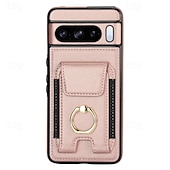 お買い得  その他のスマホケース-電話 ケース 用途 ピクセル9プロ ピクセル9プロXL Pixel 8 Pro Pixel 8 ピクセル9 バックカバー バンカーリング カード挿入口 耐衝撃 レトロ風 TPU PUレザー