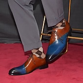 economico Scarpe Eleganti Classiche-scarpe oxford da uomo in pelle di vacchetta di prima qualità – scarpe eleganti da uomo con sfumature dal marrone al blu con dettagli brogue per occasioni speciali e di lavoro