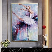 billiga Människomålningar-handgjord dansare oljemålning handmålad ballert flicka oljemålning vägg modern abstrakt ballerina abstrakt canvas målning färgglad väggkonst balettmålningar heminredning