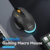 Недорогие Мыши-mkespn беспроводная 2.4g bluetooth 3 режима подключения мыши 12800 точек на дюйм настройка макросов rgb игровая мышь программируемая 500 мАч перезаряжаемая