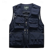 preiswerte Westen-Herren Weste für Wanderer Wander-Fleeceweste Ärmellos Weste Außen Atmungsaktiv Komfortabel Tasche Polyester Dunkelgrau Schwarz Gelb Jagd Angeln Klettern