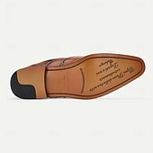 cheap Premium Leather Boots-Men&#039;s Brown Ankle Boots with Brogue Detailing &amp; Snakeskin Accent - Premium Cowhide Leather Dress Boots for Formal &amp; Casual Wear