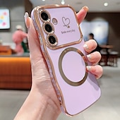 Недорогие Чехлы для Samsung-телефон Кейс для Назначение S24 S24 Ultra Plus S23 Ultra Plus S23 S22 S22 Плюс Ультра S25 Ультра Кейс на заднюю панель Магнитный Поддержка беспроводной зарядки Защита от удара Ретро Покрытие