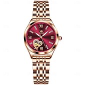 abordables Relojes mecánicos-OLEVS Mujer Relojes Mecánico Moda Reloj Casual Reloj de Muñeca Cuerda Automática Luminoso IMPERMEABLE Decoración Acero Inoxidable Reloj