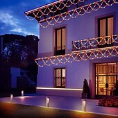 abordables Guirlandes lumineuses USB-Guirlande lumineuse LED alimentée par USB 4 m 138 LED en forme de vague pour intérieur et extérieur, fête, avant-toit, rampe d&#039;escalier, vacances, Noël, nouvel an, éclairage coloré, 1 pièce