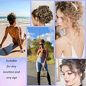 economico Chignon-Chignon Chignon Con clip Capelli sintetici Pezzo di capelli Estensione capelli Riccio Feste Giornaliero Da tutti i giorni Marrone scuro Nero Biondo