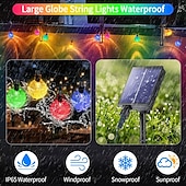 economico Striscie luci ad energia solare-10m Fili luminosi 100 LED Bianco caldo Bianco Multicolore Luci di stringa creative Feste All&#039;aperto Impermeabile Ad energia solare