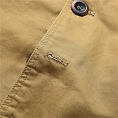 abordables Blazers Clásicos para Hombres-Hombre chaqueta Negocio Fiesta de Cóctel Fiesta de Boda Moda Casual Primavera &amp; Otoño Poliéster Plano Botón Bolsillo Cómodo Botonadura Simple Chaqueta de sport Negro Color Caquí Verde Ejército