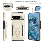 お買い得  その他のスマホケース-電話 ケース 用途 ピクセル9プロ ピクセル9プロXL Pixel 8 Pro Pixel 8 ピクセル9 バックカバー バンカーリング カード挿入口 耐衝撃 レトロ風 TPU PUレザー
