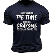 preiswerte Herren -Grafik -T -Shirt-Herren Mit Buchstaben bedruckt Lustig T Shirt T-Shirt 100% Baumwolle Kurzarm Grafik Hemd Schwarz Armeegrün Dunkelblau Bequemes T-Shirt Straße Sport im Freien Modedesigner-Kleidung