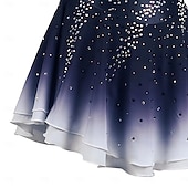 billige Figur skating kjoler-Kjole til kunstløp Dame Jente Skøyteløp Kjoler Burgunder Mørkeblå halo-farging Netting Spandex Elastisk Trening Profesjonell Konkurranse Skøyteklær Hold Varm Klassisk Krystall / Rhinstein Ermeløs