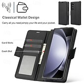 お買い得  サムスン用ケース-電話 ケース 用途 Zフォールド6 Z Fold 5 Z Fold 4 Z Fold 3 バックカバー スタンド付き リストストラップ付き カード挿入口 レトロ風 TPU PUレザー